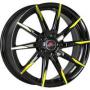 Диск колёсный литой "MODEL-32 6.5x16, 5x112, ET42, D57.1, черный+желтый (BK+Y)" Yokatta (9131215)