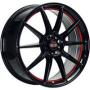 Диск колёсный литой "M23 6.5x16, 5x114,3, ET45, D60.1, черный с красной полосой по ободу внутри (BKRSI)" Alcasta (9123645)