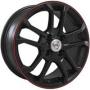 Диск колёсный литой "SH651 6x15, 5x100, ET40, D57.1, черный матовый с красным ободом (MBRS)" NZ (9124332)