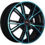Диск колёсный литой "MODEL-26 6x15, 5x112, ET47, D57.1, матовый черный+синий (MB+BL)" Yokatta (9130957)