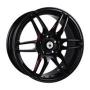 Диск колёсный литой "S889 7.5x17, 5x114,3, ET40, D67.1, черный, по лучам частично красный (GBQPlR)" Konig (D 10472)