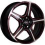 Диск колёсный литой "MODEL-4 7x18, 5x114,3, ET50, D64.1, матовый черный полированный+красный (MBF+R)" Yokatta (9130084)