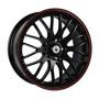 Диск колёсный литой "S895 7x17, 5x105, ET40, D56.6, черный глянцевый с красной полосой (GBRL)" Konig (D 10451)