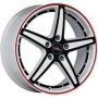 Диск колёсный литой "MODEL-11 6.5x16, 5x112, ET50, D57.1, белый +черный+красная полоса по ободу+черная полоса внутри (W+B+RS+BSI Yokatta (9130367)