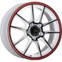 Диск колёсный литой "MODEL-15 6.5x15, 4x98, ET35, D58.6, белый +черный+красная полоса по ободу (W+B+RS)" Yokatta (9130465)