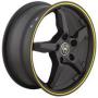 Диск колёсный литой "SH635 6x15, 5x100, ET38, D57.1, черный матовый с желтым ободом (MBYS)" NZ (9108123)