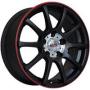 Диск колёсный литой "M17 6x15, 4x100, ET36, D60.1, черный с красным ободом (MBRS)" Alcasta (9123464)